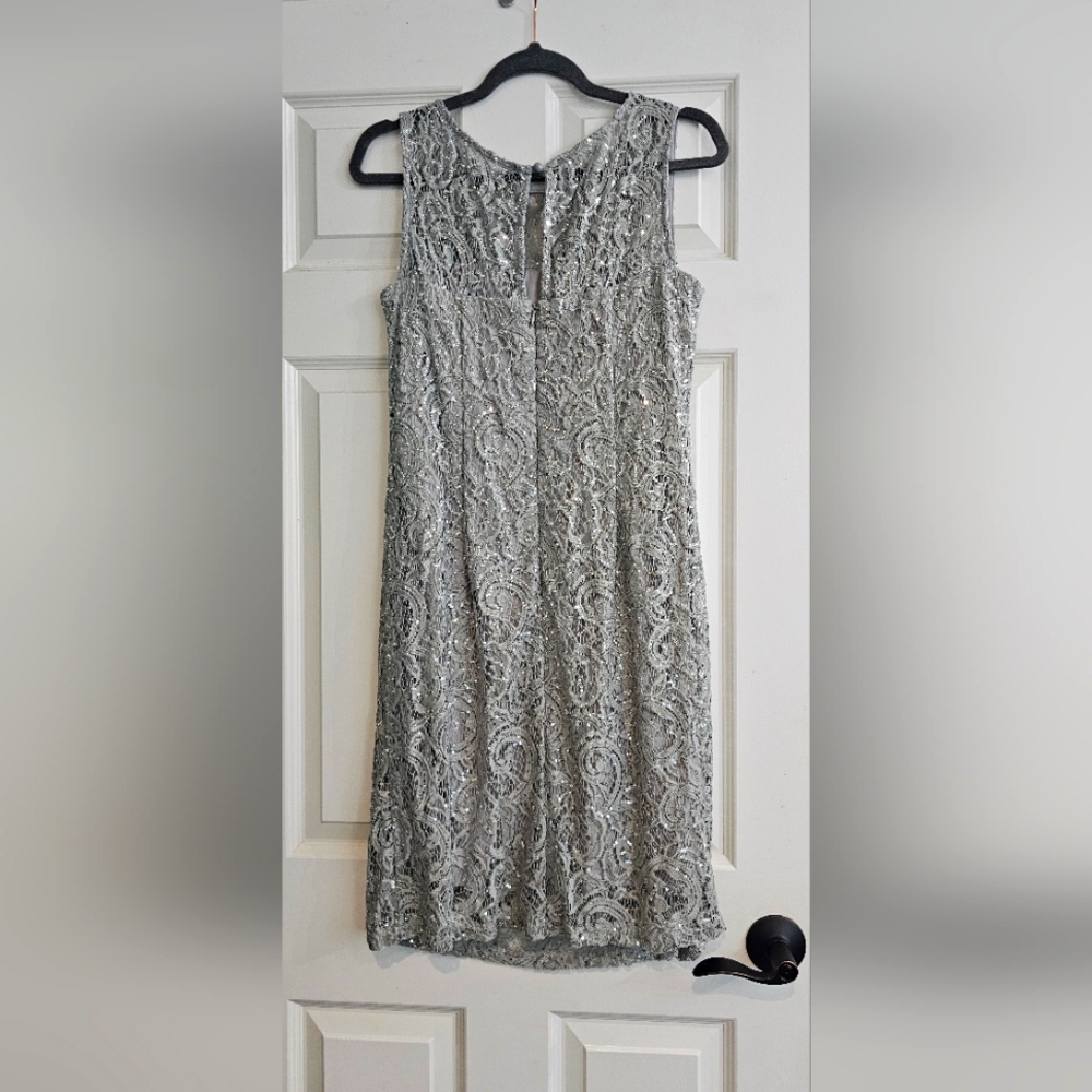 Scarlett dress, silver, sequined, size 8